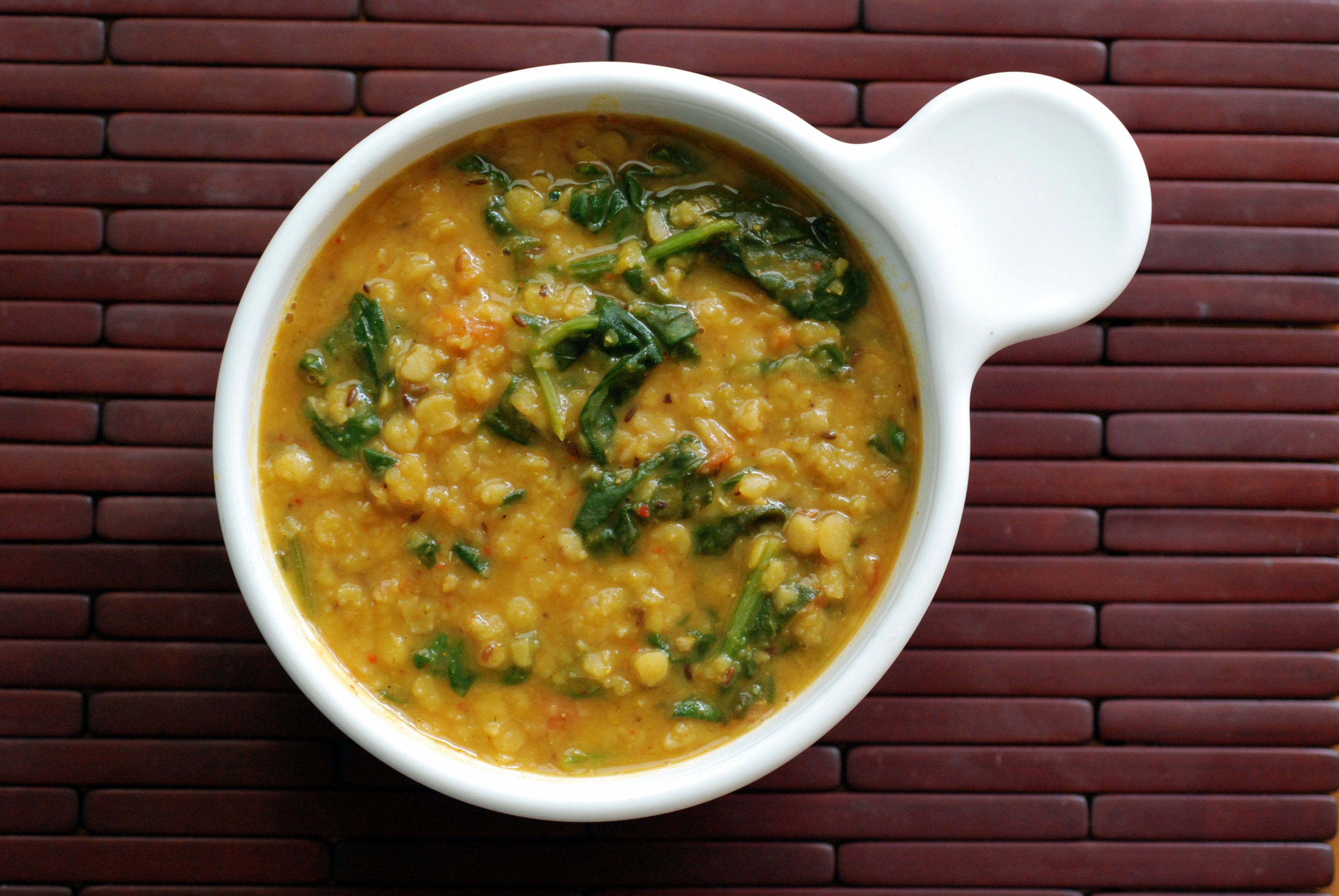 Dal and spinach